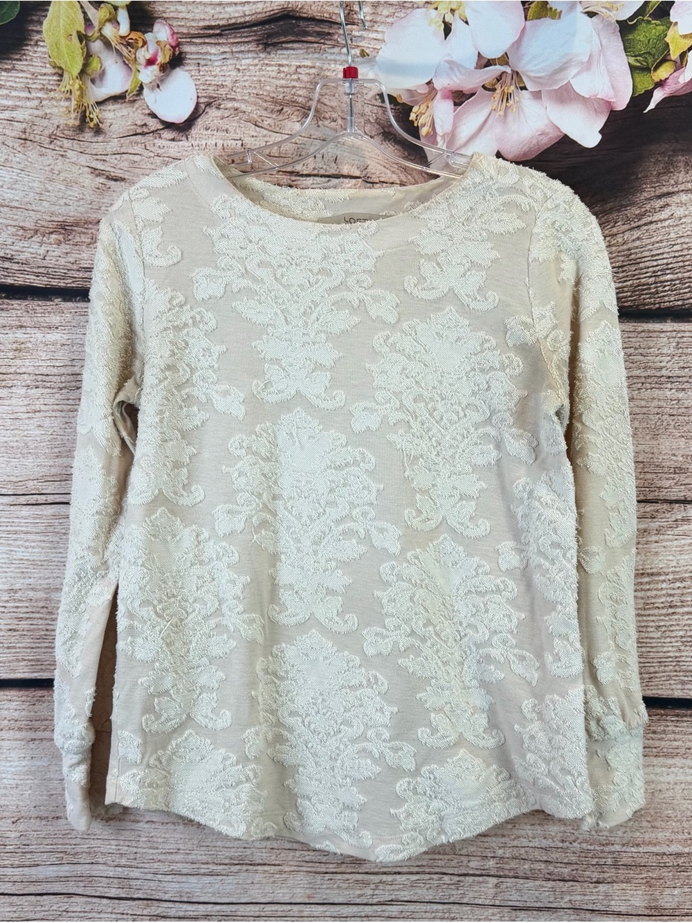 Loft Women’s Cotton Pastel Boho Embroidered Elegant Top Blouse Small